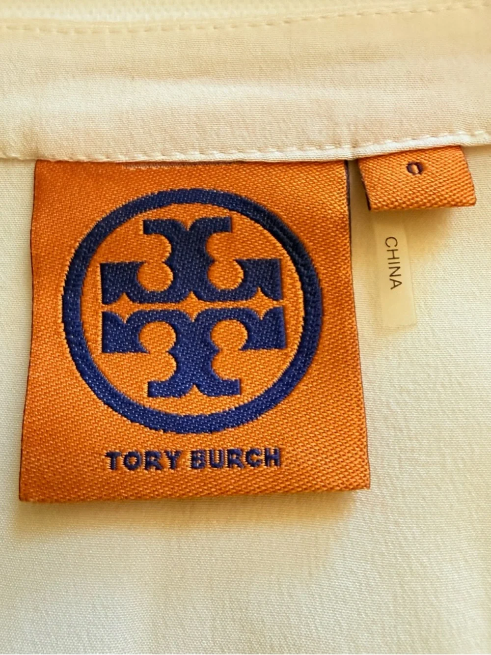 Tory Burch Cream Embellished Long-Sleeve Tunic Top
